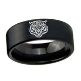 8mm-Lion-Pipe-Cut-Brush-Black-Tungsten-Carbide-Wedding-Bands-Ring