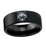 8mm-Wolf-Pipe-Cut-Brush-Black-Tungsten-Carbide-Wedding-Bands-Ring