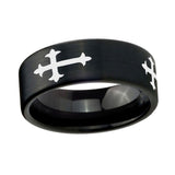 8mm-Christian-Cross-Religious-Pipe-Cut-Brush-Black-Tungsten-Carbide-Custom-Ring-for-Men