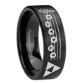 8mm Ocarina Songs Zelda Pipe Cut Black Ring Bands For Him