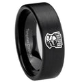 8mm Clone Trooper Pipe Cut Brush Black Tungsten Ring