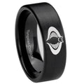 8mm Cobra Pipe Cut Brush Black Tungsten Men's Promise Ring