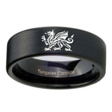 8mm-Dragon-Pipe-Cut-Brush-Black-Tungsten-Carbide-Mens-Wedding-Ring