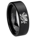 8mm Dragon Pipe Cut Brush Black Tungsten Mens Wedding Ring