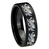 8mm-Multiple-Dragon-Pipe-Cut-Brush-Black-Tungsten-Carbide-Mens-Ring-Personalized