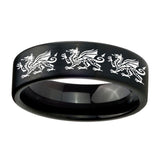 8mm-Multiple-Dragon-Pipe-Cut-Brush-Black-Tungsten-Carbide-Mens-Ring-Personalized