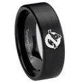 8mm Ghostbusters Pipe Cut Brush Black Tungsten Mens Ring