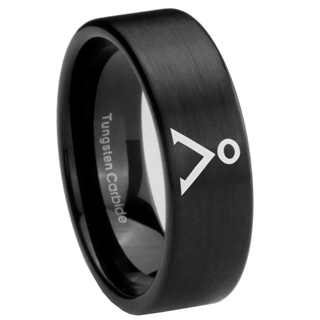8mm Stargate Pipe Cut Brush Black Tungsten Promise Ring