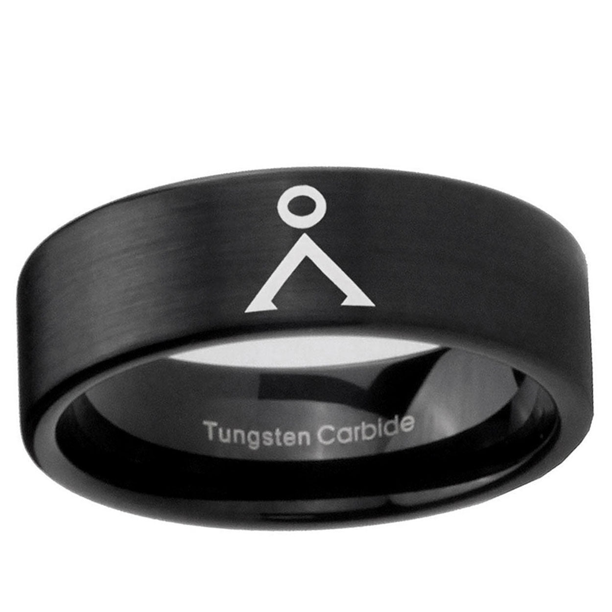6mm Stargate Pipe Cut Brush Black Tungsten Promise Ring