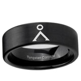 6, 8mm Stargate Pipe Cut Brush Black Tungsten Carbide Promise Ring