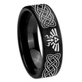 8mm Celtic Zelda Pipe Cut Brush Black Tungsten Ring