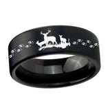 8mm-Deer-Hunting-Pipe-Cut-Brush-Black-Tungsten-Carbide-Custom-Ring-for-Men