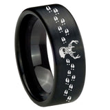 8mm-Deer-Antler-Pipe-Cut-Brush-Black-Tungsten-Carbide-Custom-Ring-for-Men