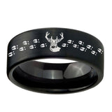 8mm-Deer-Antler-Pipe-Cut-Brush-Black-Tungsten-Carbide-Custom-Ring-for-Men