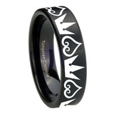 8mm-Hearts-and-Crowns-Pipe-Cut-Brush-Black-Tungsten-Men's-Engagement-Band