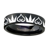 8mm-Hearts-and-Crowns-Pipe-Cut-Brush-Black-Tungsten-Men's-Engagement-Band