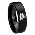 8mm Deer Hunting Pipe Cut Brush Black Tungsten Ring