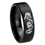 8mm-Dragon-Pipe-Cut-Brush-Black-Tungsten-Carbide-Personalized-Ring