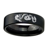 8mm-Dragon-Pipe-Cut-Brush-Black-Tungsten-Carbide-Personalized-Ring