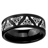 6, 8mm Celtic Knot Pipe Cut Brush Black Tungsten Carbide Custom Ring for Men