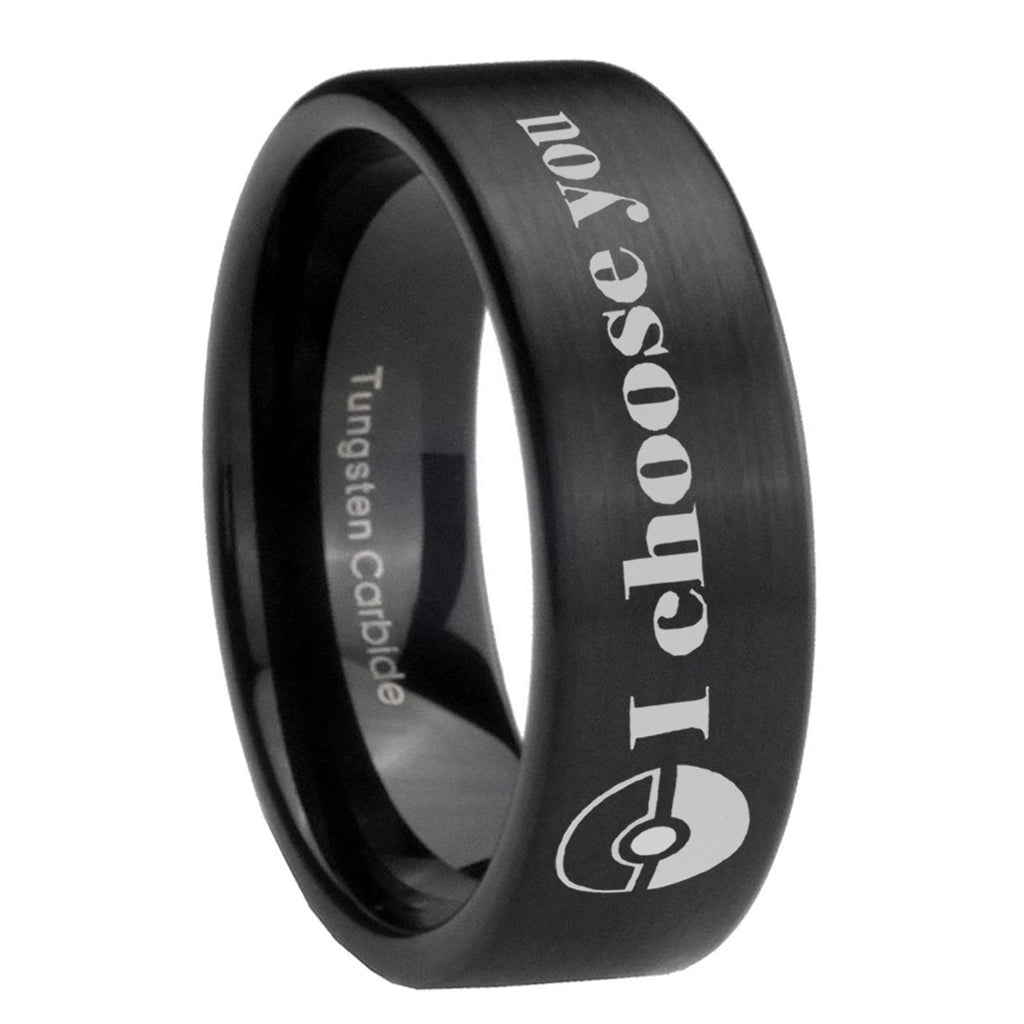 8mm Pokeball Pokemon Pipe Cut Black Ring Bands For Him