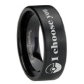 8mm Pokeball Pokemon Pipe Cut Black Ring Bands For Him