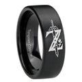 8mm Zelda Breath Of The Wild Pipe Cut Black Ring Bands For Him