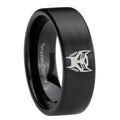 8mm Transformers Insignias Pipe Cut Black Ring Bands For Him