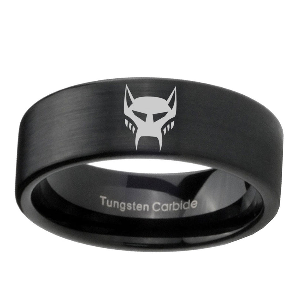 6mm Transformers Maximal Pipe Cut Black Ring Bands For Him