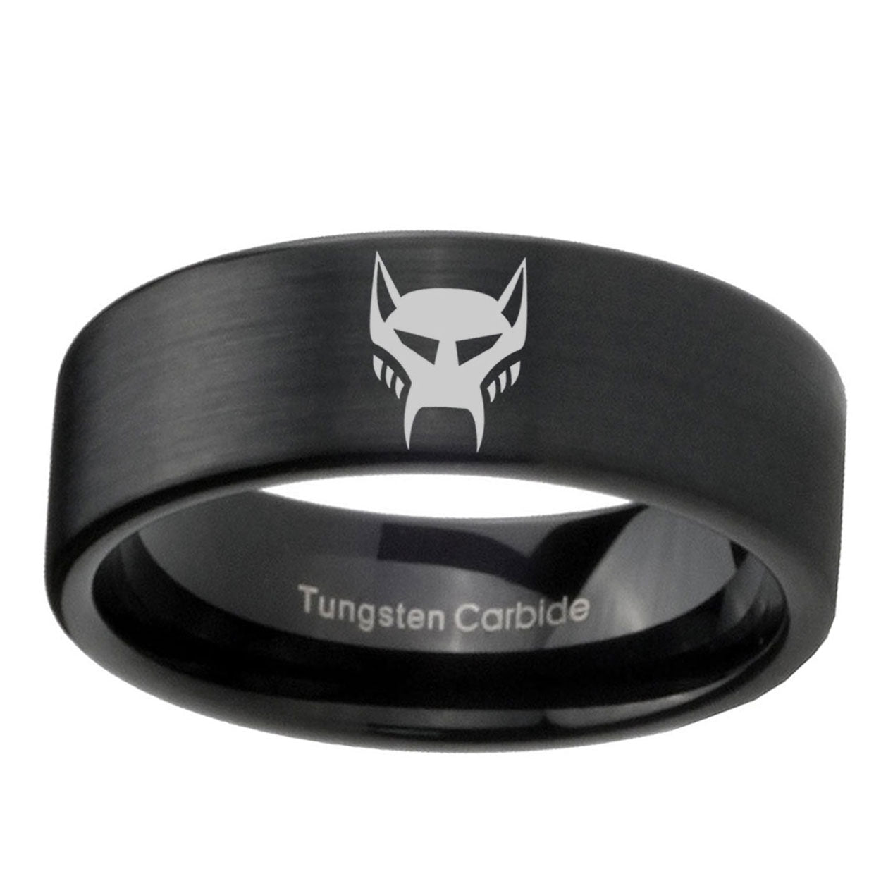 6mm Transformers Maximal Pipe Cut Black Ring Bands For Him