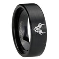 8mm Transformers Shatterback Pipe Cut Black Ring Bands For Him