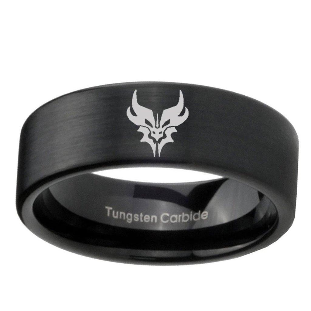 6mm Transformers Shatterback Pipe Cut Black Ring Bands For Him