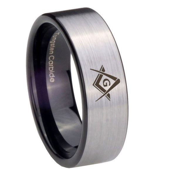 8mm-Freemason-Masonic-Pipe-Cut-Brushed-Silver-Tungsten-Carbide-Engagement-Ring