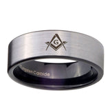 8mm-Freemason-Masonic-Pipe-Cut-Brushed-Silver-Tungsten-Carbide-Engagement-Ring