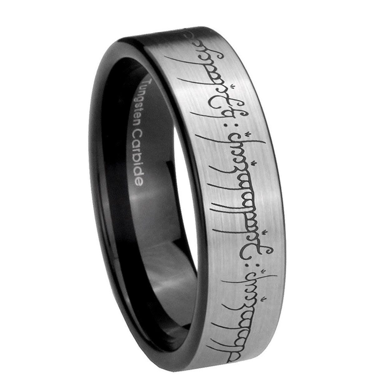 8mm Lord Of The Ring Pipe Cut Silver Man Wedding Gift