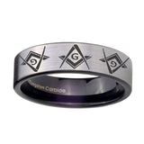 8mm-Master-Mason-Masonic--Pipe-Cut-Brushed-Silver-Tungsten-Mens-Wedding-Ring