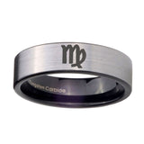 8mm-Virgo-Zodiac-Pipe-Cut-Brushed-Silver-Tungsten-Carbide-Wedding-Band-Mens