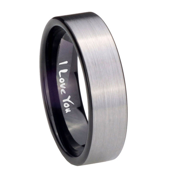 8mm-I-Love-You-Pipe-Cut-Brushed-Silver-Tungsten-Carbide-Wedding-Engagement-Ring