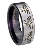 8mm-Multiple-Zelda-Skyward-Sword-Pipe-Cut-Brushed-Silver-Tungsten-Mens-Ring