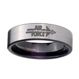 8mm-Silver-Black-Air-Force-Pipe-Cut-Tungsten-Carbide-Laser-Engraved-Ring