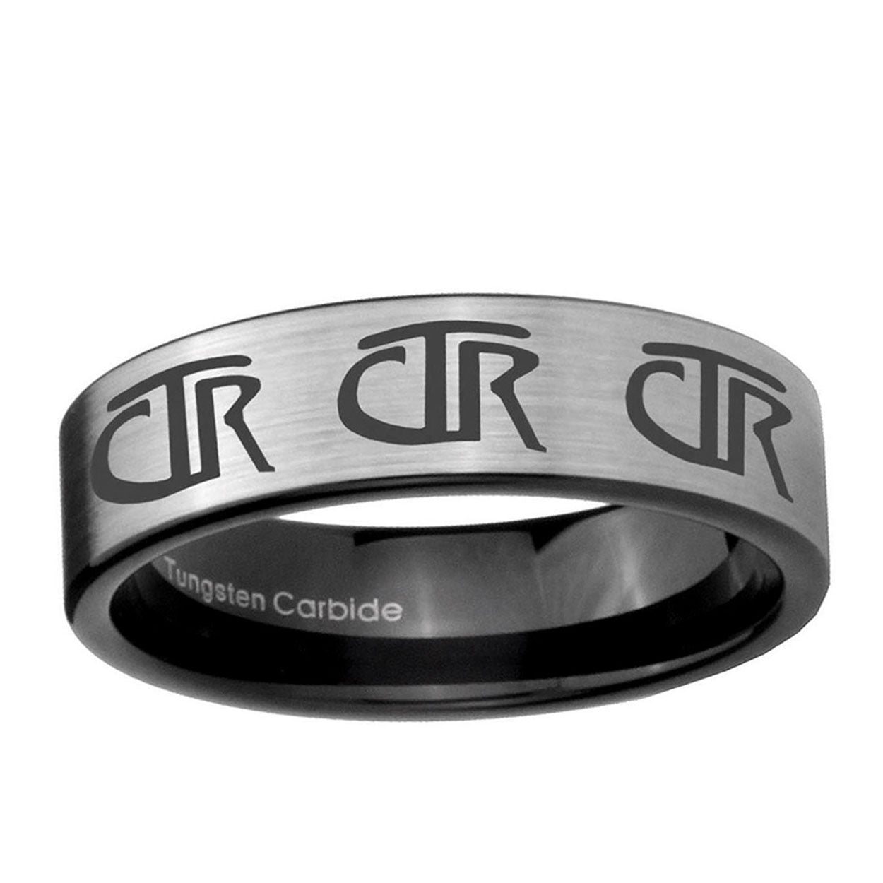 6mm Multiple CTR Pipe Cut Brushed Silver Tungsten Band