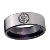 8mm-U.S.-Army-Pipe-Cut-Brushed-Silver-Tungsten-Custom-Ring-for-Men