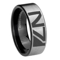 8mm N7 Design Pipe Cut Brushed Silver Tungsten Ring for Men