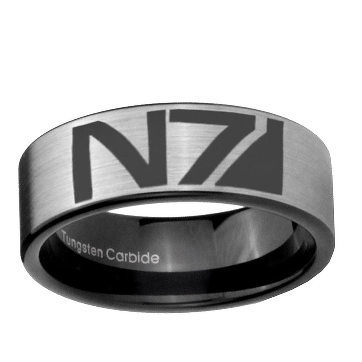 6mm N7 Design Pipe Cut Brushed Silver Tungsten Ring for Men