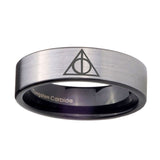 8mm-Deathly-Hallows-Pipe-Cut-Brushed-Silver-Tungsten-Carbide-Wedding-Band-Mens