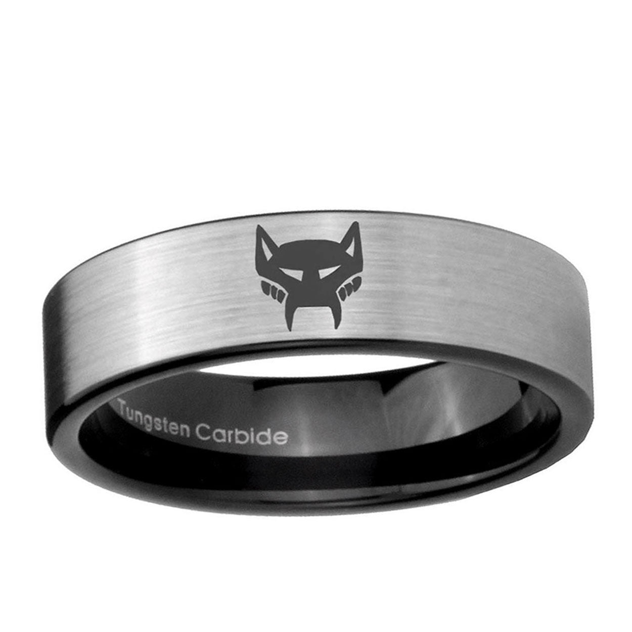 6mm Maximal Pipe Cut Brushed Silver Tungsten Promised Ring