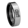 8mm Mountain Dew Pipe Cut Brushed Silver Tungsten Ring