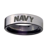 8mm-Navy-Pipe-Cut-Brushed-Silver-Tungsten-Carbide-Custom-Ring-for-Men