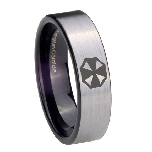 8mm-Resident-Evil-Pipe-Cut-Brushed-Silver-Tungsten-Carbide-Anniversary-Ring