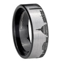 DC Washington City Pipe Cut Gray Tungsten Black Ring